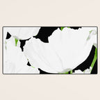 Large White Poppies on Black Background #decor #society6 #buyart Desk Mat Gallery Image 3
