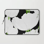 Large White Poppies on Black Background #decor #society6 #buyart Laptop Sleeve Gallery Image 1