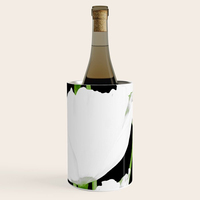 Large White Poppies on Black Background #decor #society6 #buyart Wine Chiller Gallery Image 3