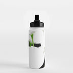 Large White Poppies on Black Background #decor #society6 #buyart Water Bottle Gallery Image 2