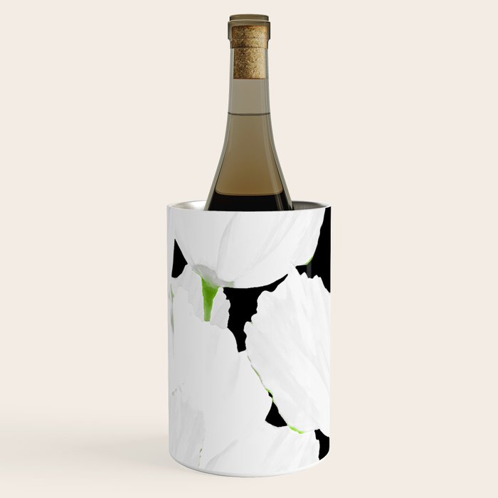 Large White Poppies on Black Background #decor #society6 #buyart Wine Chiller Gallery Image 2