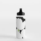 Large White Poppies on Black Background #decor #society6 #buyart Water Bottle Gallery Image 3