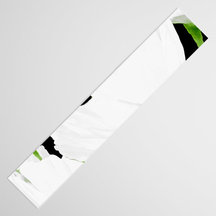 Large White Poppies on Black Background #decor #society6 #buyart Table Runner Gallery Image 3