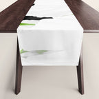 Large White Poppies on Black Background #decor #society6 #buyart Table Runner Gallery Image 1