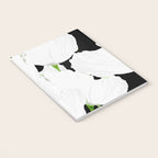 Large White Poppies on Black Background #decor #society6 #buyart Notebook Gallery Image 3