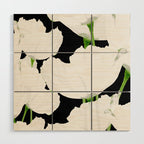 Large White Poppies on Black Background #decor #society6 #buyart Wood Wall Art Gallery Image 1