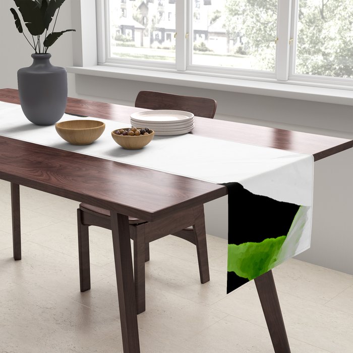 Large White Poppies on Black Background #decor #society6 #buyart Table Runner Gallery Image 2