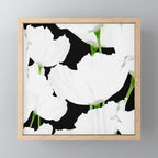 Large White Poppies on Black Background #decor #society6 #buyart Mini Art Print Gallery Image 1