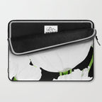 Large White Poppies on Black Background #decor #society6 #buyart Laptop Sleeve Gallery Image 2