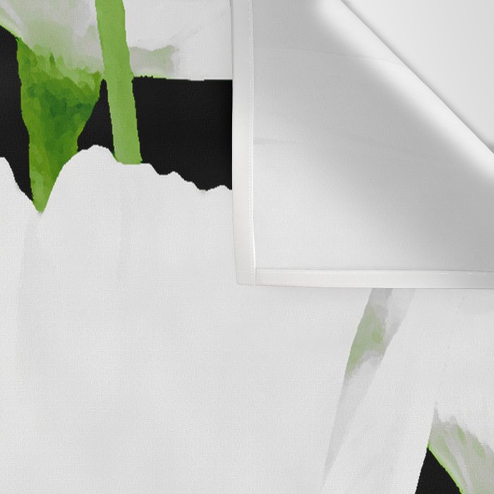 Large White Poppies on Black Background #decor #society6 #buyart Wall Tapestry Gallery Image 3