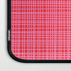 Preppy Pink and Red Minimalist Fine Weave Woven Pattern Laptop Sleeve Gallery Image 3
