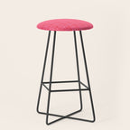 Preppy Pink and Red Minimalist Fine Weave Woven Pattern Stool Gallery Image 1