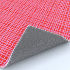 Preppy Pink and Red Minimalist Fine Weave Woven Pattern Rug Gallery Image 4