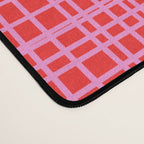 Preppy Pink and Red Minimalist Fine Weave Woven Pattern Desk Mat Gallery Image 4
