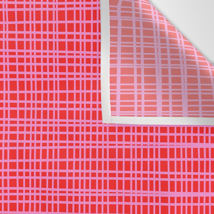 Preppy Pink and Red Minimalist Fine Weave Woven Pattern Wall Tapestry Gallery Image 3