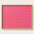 Preppy Pink and Red Minimalist Fine Weave Woven Pattern Serving Tray Gallery Image 1