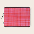 Preppy Pink and Red Minimalist Fine Weave Woven Pattern Laptop Sleeve Gallery Image 1