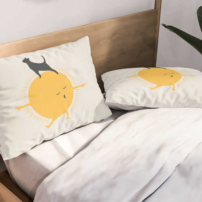 Good Meowâing 9 yoga warrior II Pillow Sham Gallery Image 2