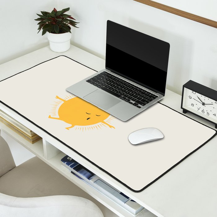 Good Meowâing 9 yoga warrior II Desk Mat Gallery Image 2