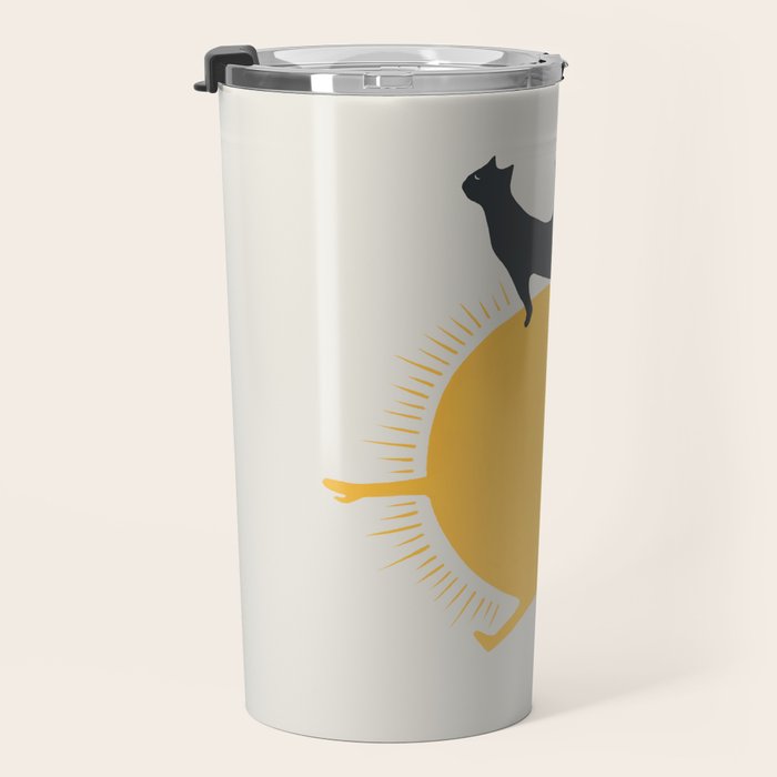 Good Meowâing 9 yoga warrior II Travel Mug Gallery Image 3