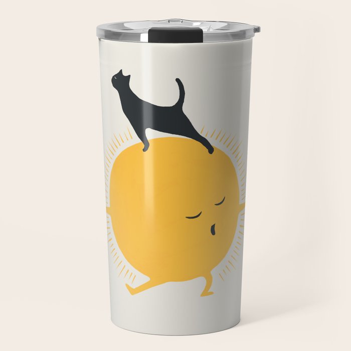 Good Meowâing 9 yoga warrior II Travel Mug Gallery Image 1