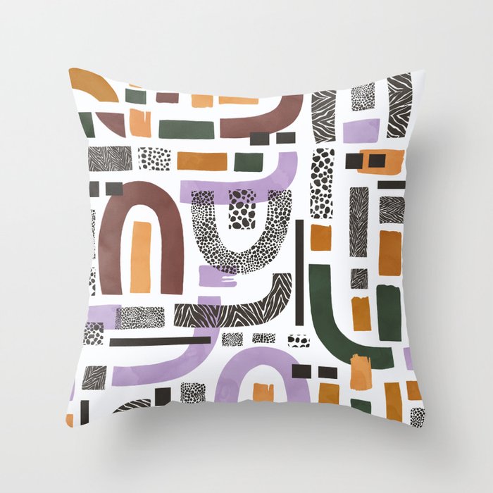 Shapes and animal print C Throw Pillow Gallery Image 6