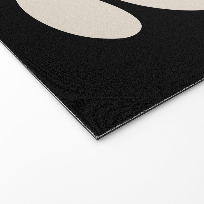 Mid Century Modern Organic Shapes 352 Black and Linen White Welcome Mat Gallery Image 2