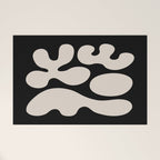 Mid Century Modern Organic Shapes 352 Black and Linen White Welcome Mat Gallery Image 1