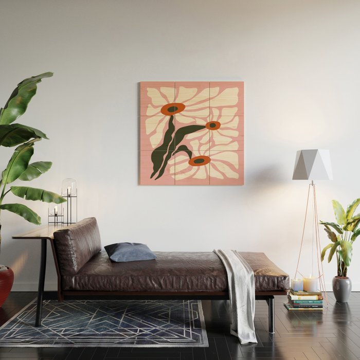 Lazy White Daisies  Wood Wall Art Gallery Image 2