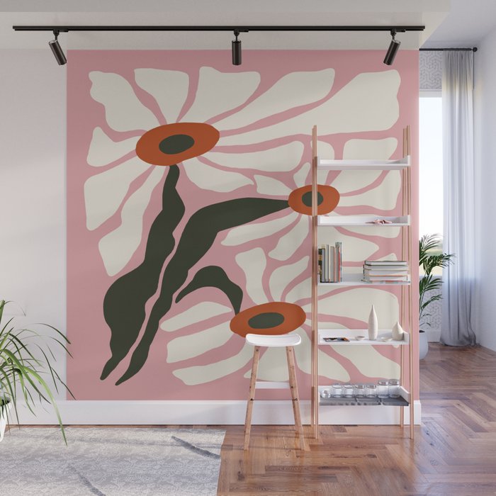 Lazy White Daisies  Wall Mural Gallery Image 1