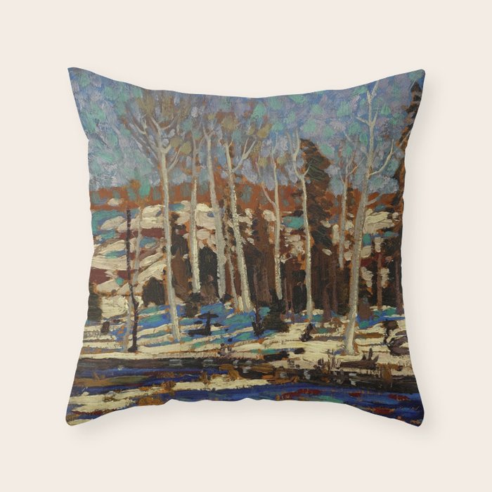 Tom Thomson March 1916 Canadian Landscape Artist Throw Pillow Gallery Image 1