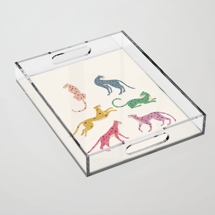 Leopard Rainbows Acrylic Tray Gallery Image 1