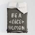 Be a Nice Human - White Type on Black Palette Duvet Cover Gallery Image 6