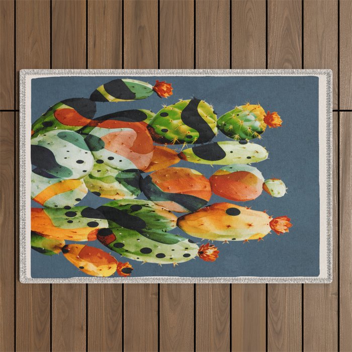 Abstract Modern Cactus 3 Outdoor Rug Gallery Image 1