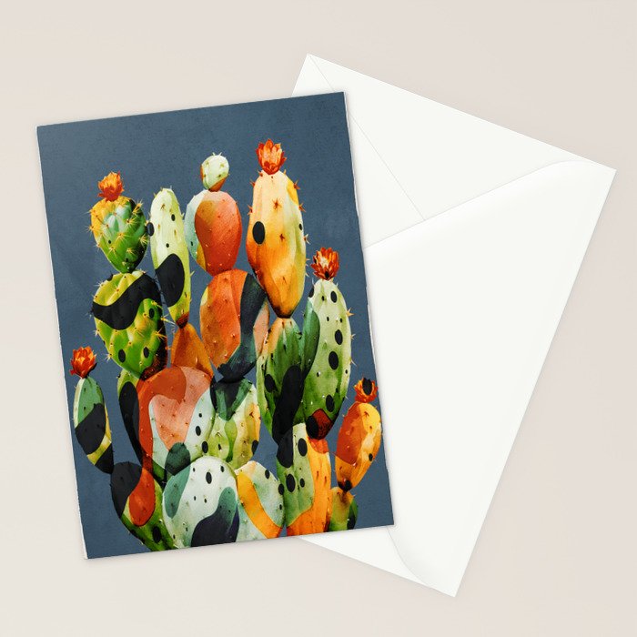 Abstract Modern Cactus 3 Stationery Card Gallery Image 2