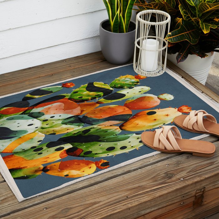 Abstract Modern Cactus 3 Outdoor Rug Gallery Image 2