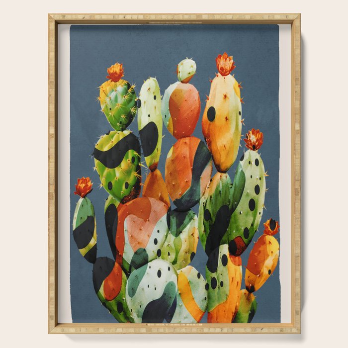 Abstract Modern Cactus 3 Serving Tray Gallery Image 1
