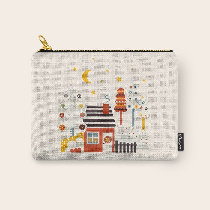Christmas Winter Hut Illustration Carry All Pouch Gallery Image 1