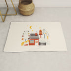 Christmas Winter Hut Illustration Rug Gallery Image 1