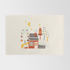 Christmas Winter Hut Illustration Rug Gallery Image 2