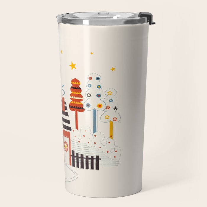Christmas Winter Hut Illustration Travel Mug Gallery Image 2
