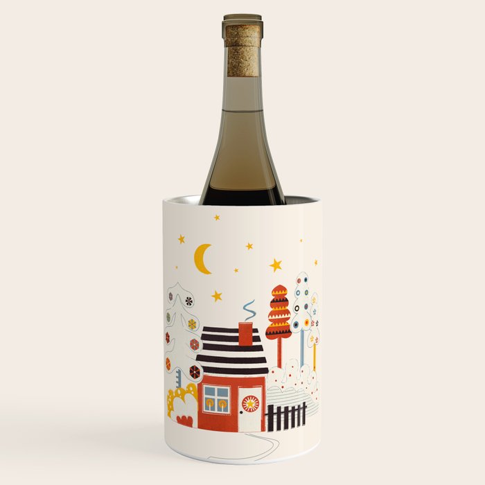 Christmas Winter Hut Illustration Wine Chiller Gallery Image 1