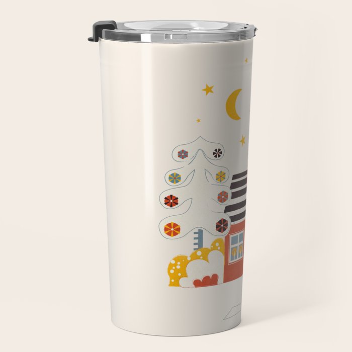 Christmas Winter Hut Illustration Travel Mug Gallery Image 3