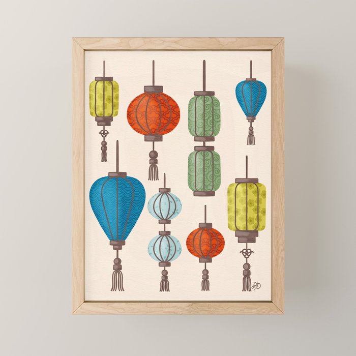 Charming Chinese Lanterns Mini Art Print Gallery Image 1