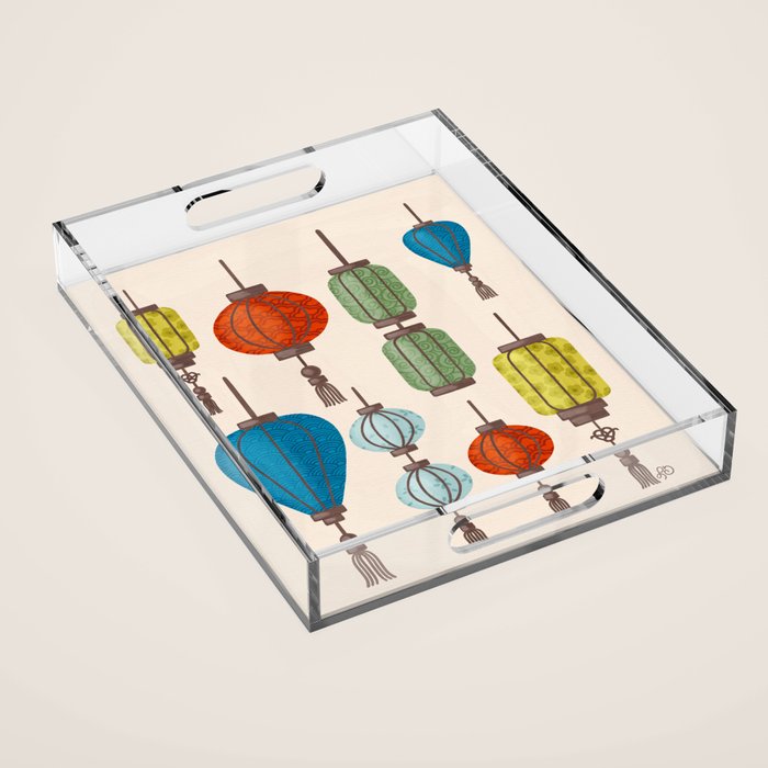 Charming Chinese Lanterns Acrylic Tray Gallery Image 1