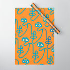 Multi Faced Tangerine Wrapping Paper Gallery Image 1