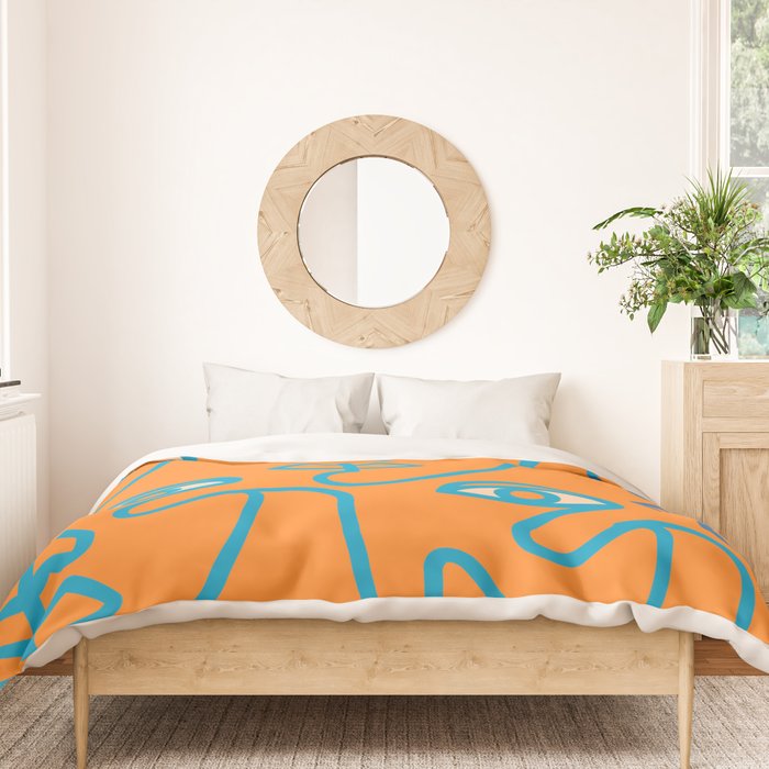 Multi Faced Tangerine Duvet Cover Gallery Image 3