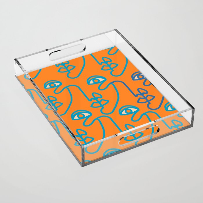 Multi Faced Tangerine Acrylic Tray Gallery Image 1