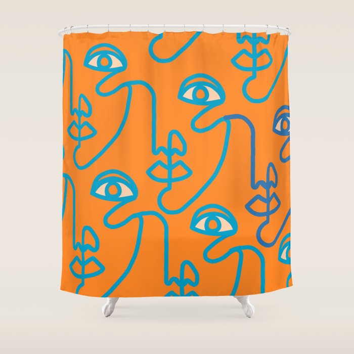 Multi Faced Tangerine Shower Curtain Gallery Image 1