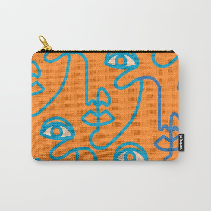 Multi Faced Tangerine Carry All Pouch Gallery Image 1